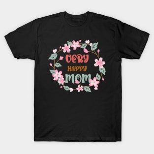 Very Happy Mom Floral Look T-Shirt